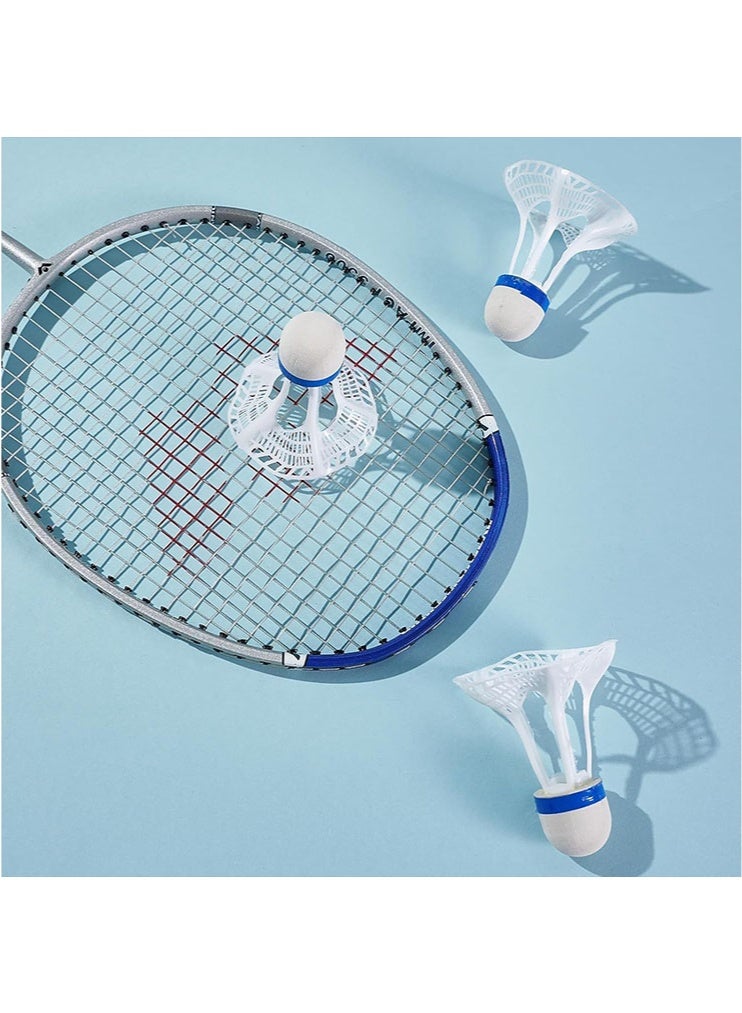 الوجبة 6 كرات ريشة طائرة مقاومة للرياح، كرات ريشة طائرة، صفراء وبيضاء برأس مزدوج من الفلين الناعم، كرات ريشة عالية المرونة للتدريب في الهواء الطلق، والألعاب العائلية، والأنشطة المدرسية - Image 5